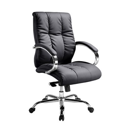 black padded luxury office chair from Alpha Industries