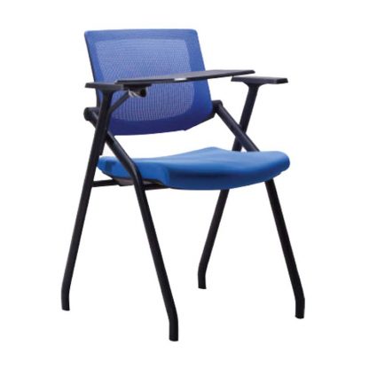 Blue chair with a mini table attached by Alpha