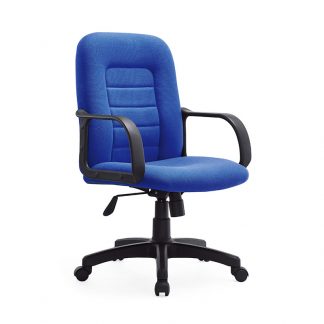 Buy a black and blue office chair with tapestry fabric for the front and rear of the back from Alpha Sri Lanka