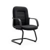 Alpha chair with black chrome frame and armrest, tapestry fabric upholstery for seating and backrest