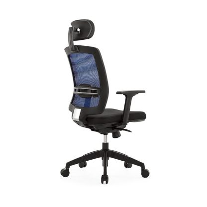 Alpha office chair with adjustable height, headrest, mesh backrest, foam seating and wheels