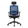 Alpha office chair with adjustable height, headrest, mesh backrest, foam seating and wheels