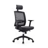 Alpha office chair with adjustable height, headrest, mesh backrest, foam seating and wheels