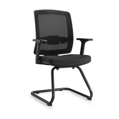 Alpha chair with arms, chrome frame, mesh backrest and foam seating