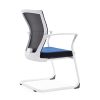 Alpha single chair with white nylon frame, mesh backrest and soft fabric seating
