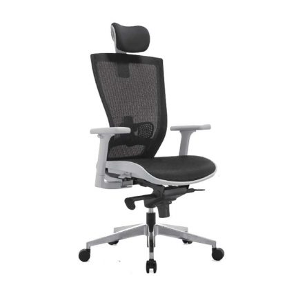 Adjustable office chair with headrest by Alpha Industries