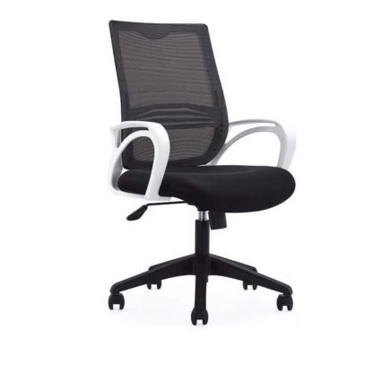 Office chair with backrest, gas lift and black elastic mesh by Alpha