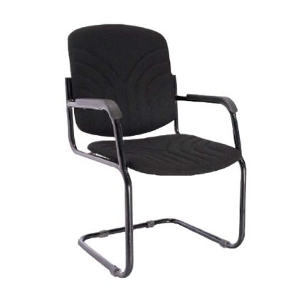 Visitor Chair by Alpha Industries with cantilever base, armrest, fabric seating and backrest