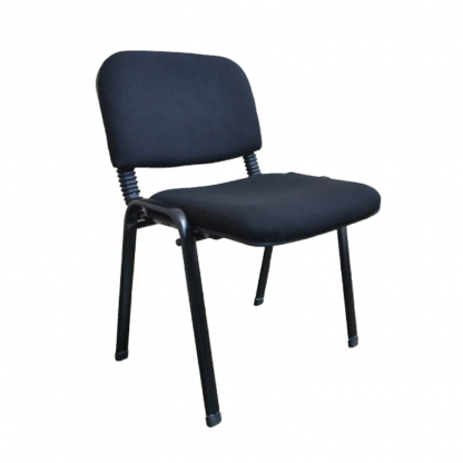 Fabric visitor chairs with square steel legs and no arms by Alpha Industries