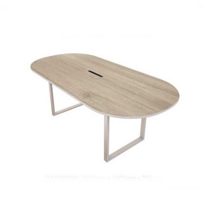 Oval shaped wooden meeting table by Alpha Industries