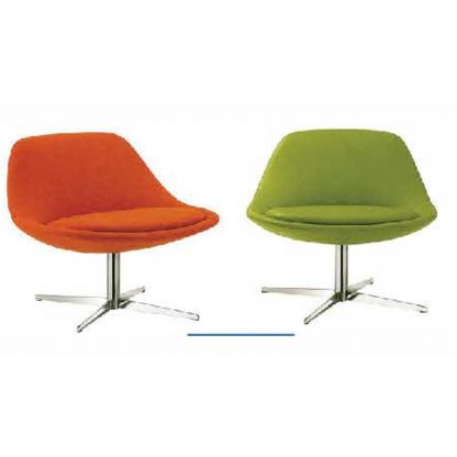 Colourful accent single-seaters with soft seating and pole base