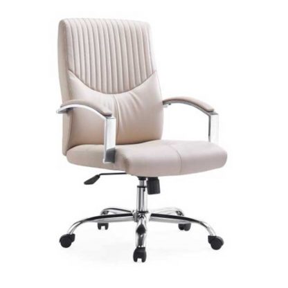 Beige luxury office chair with padded armrests from Alpha Industries