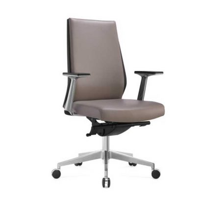 Luxury leather grey office chair in by Alpha Industries
