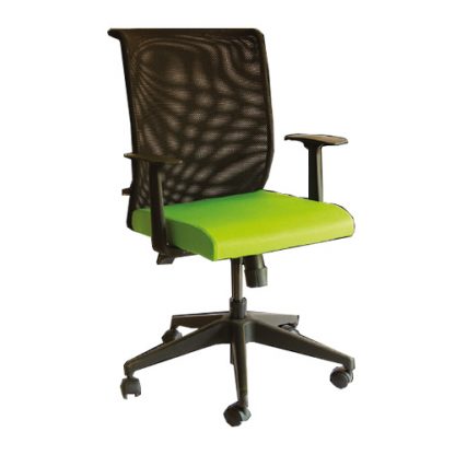 Alpha Vantillo Executive Chair with thick cushioning, mesh backrest, waterfall seat edge, adjustable height and wheels